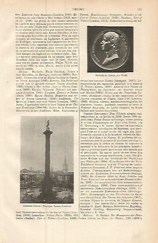LAMINA ESPASA 9383: Medalla de Nelson por Webb. Columna Nelson en Londres