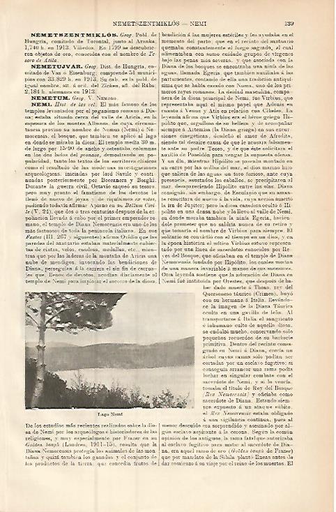 LAMINA ESPASA 9390: Lago Nemi Italia