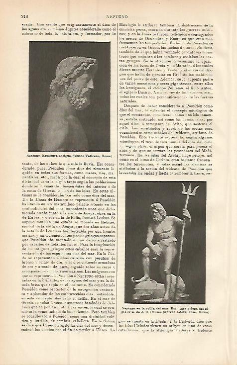 LAMINA ESPASA 9396: Esculturas de Neptuno