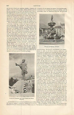 LAMINA ESPASA 9397: Fuente de Neptuno en Trento y en Madrid