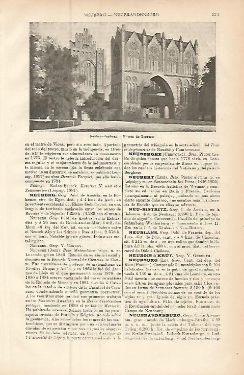 LAMINA ESPASA Alemania 9409: Puerta de Treptow en Neubrandenburg Alemania