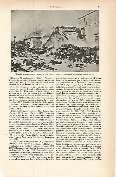 LAMINA ESPASA 9418: Batalla de Forbach (6 agosto 1870) por Neuville