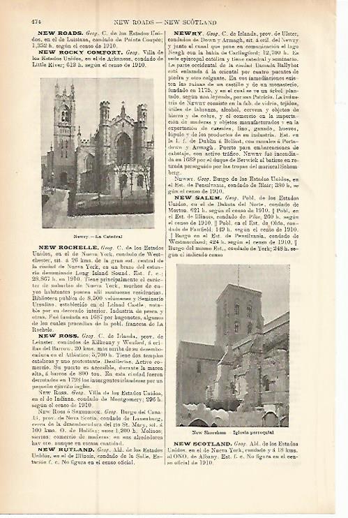 LAMINA ESPASA 9428: Catedral de Newry e Iglesia de New Shoreham