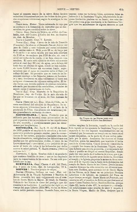 LAMINA ESPASA 9464: La Virgen de las Nieves