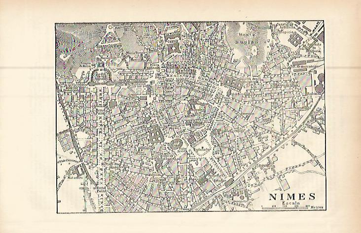 LAMINA ESPASA 9478: Plano de Nimes Francia