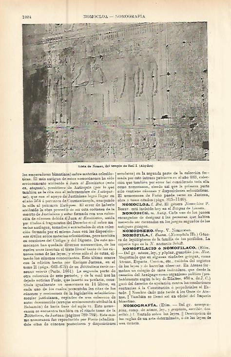 LAMINA ESPASA 9533: Lista de Nomos en el templo de Seti I Egipto