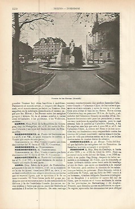 LAMINA ESPASA 9550: Fuente de las Nornas en Munich. Alemania