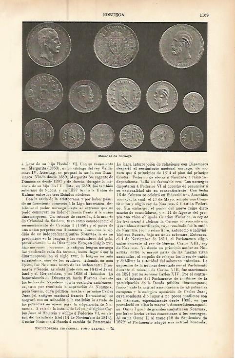 LAMINA ESPASA 9571: Monedas de Noruega