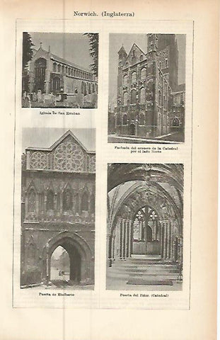 LAMINA ESPASA 9577: Vistas de Norwich Inglaterra