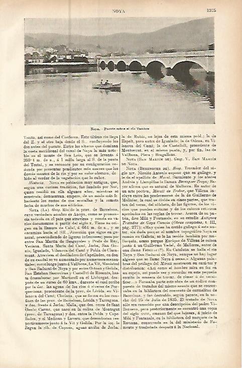 LAMINA ESPASA 9602: Puente sobre el Tambre en Noya  La Coruña
