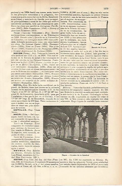 LAMINA ESPASA 9604: Escudo y catedral de Noyon Francia