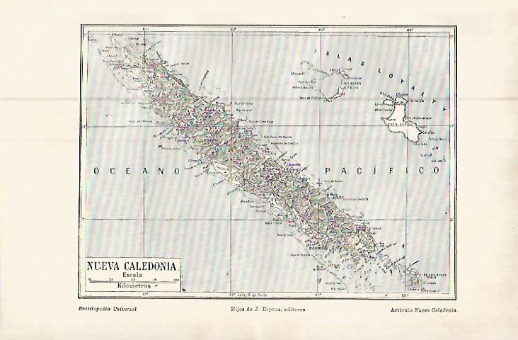 LAMINA ESPASA 9612: Mapa de Nueva Caledonia Oceania