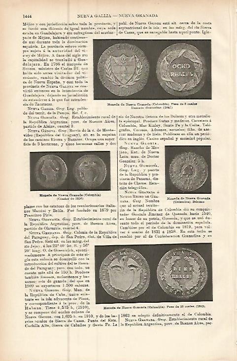 LAMINA ESPASA 9613: Monedas de Nueva Granada Colombia