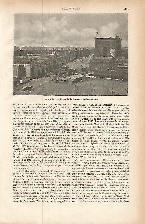 LAMINA ESPASA 9622: Compañia Cunard en Nueva York