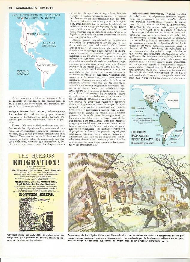 LAMINA MONITOR 0020: MAPA DE MIGRACIONES EN AMERICA