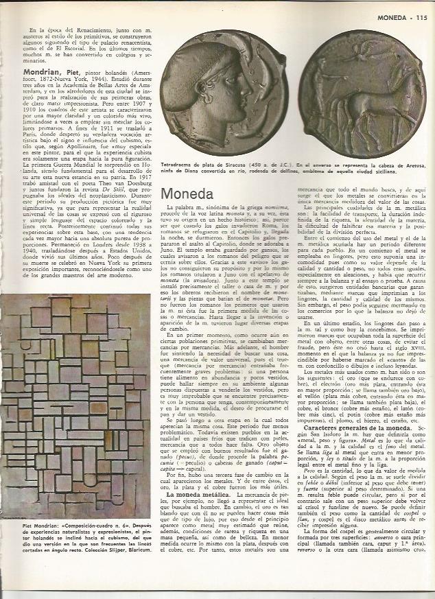 LAMINA MONITOR 0026: TETRADRACMA DE SIRACUSA (450 a.C.). COMPOSICION CUADRO NUMERO 6 DE MONDRIAN