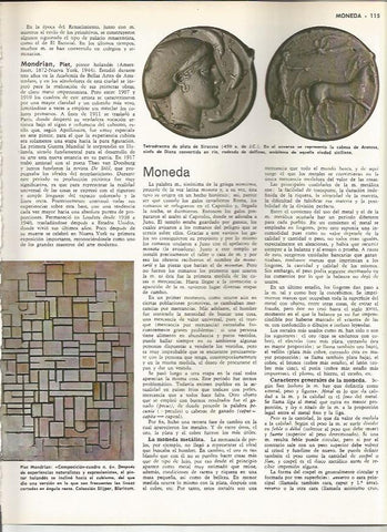 LAMINA MONITOR 0026: TETRADRACMA DE SIRACUSA (450 a.C.). COMPOSICION CUADRO NUMERO 6 DE MONDRIAN