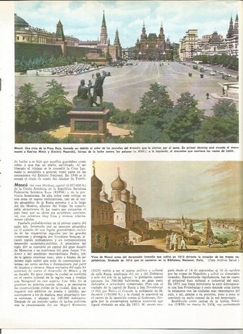 LAMINA MONITOR 0030: PLAZA ROJA DE MOSCU. VISTA DE MOSCU EN 1812