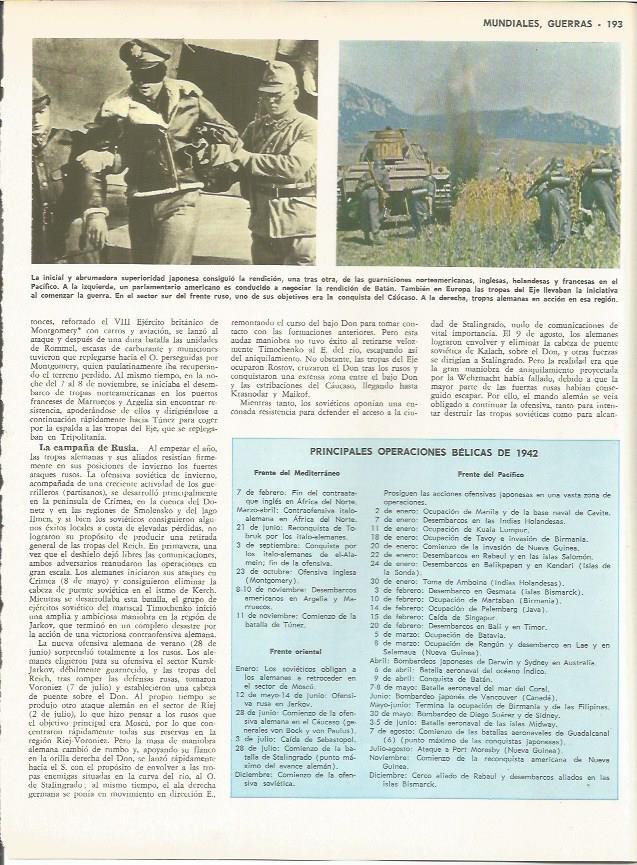 LAMINA MONITOR 0037: RENDICION DE BATAN. PRINCIPALES OPERACIONES BELICAS DE 1942