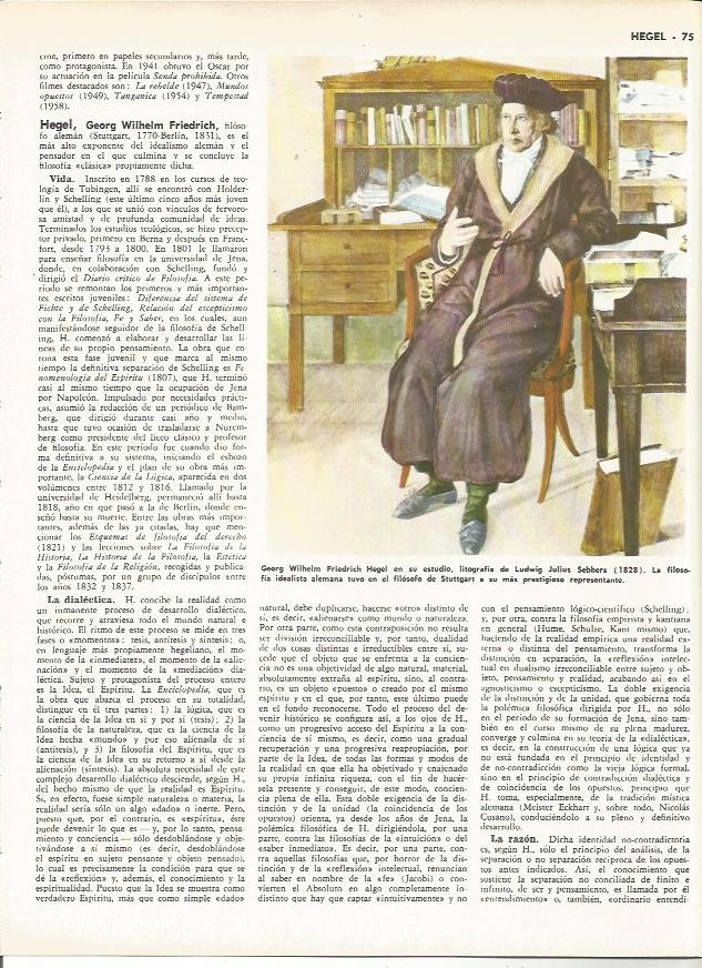 LAMINA MONITOR 0049: HEGEL EN SU ESTUDIO LITOGRAFIA DE SEBBERS