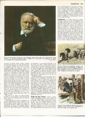 LAMINA MONITOR 0066: RETRATO DE VICTOR HUGO POR BOULANGER