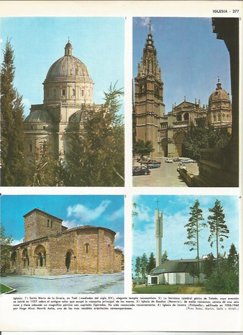 LAMINA MONITOR 0073: SANTA MARIA DE LA GRACIA EN TODI. CATEDRAL DE TOLEDO. IGLESIA DE GAZOLAZ. IGLESIA DE IMATRA EN FINLANDIA