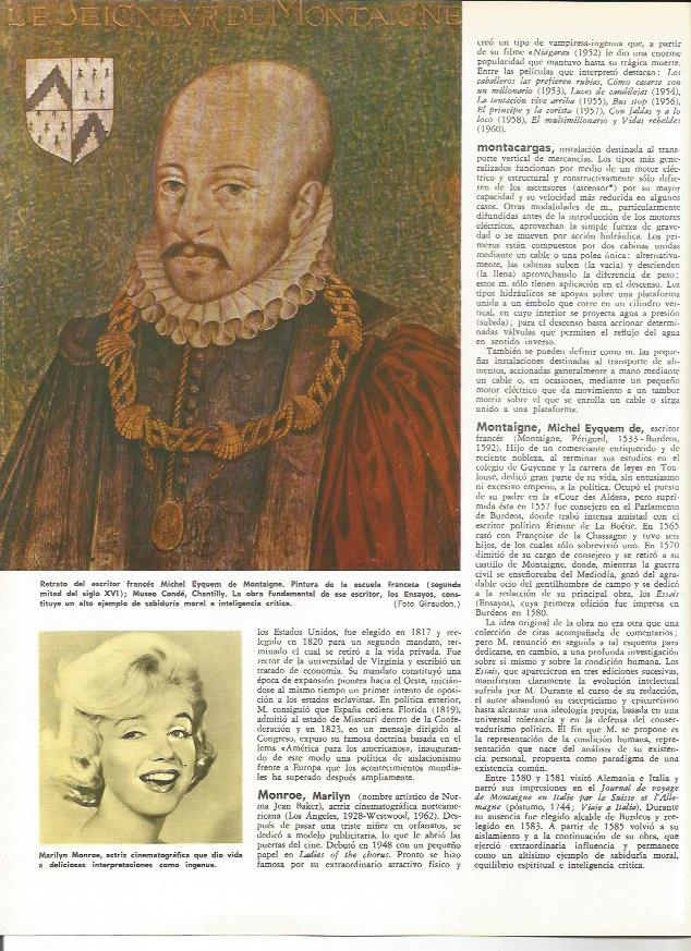 LAMINA MONITOR 0078: RETRATO DE M. EYQUEM DE MONTAIGNE. MARILYN MONROE