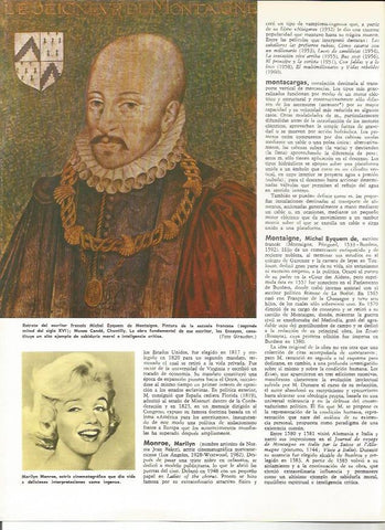 LAMINA MONITOR 0078: RETRATO DE M. EYQUEM DE MONTAIGNE. MARILYN MONROE