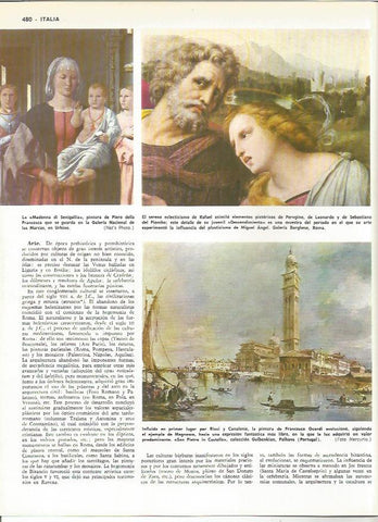 LAMINA MONITOR 0083: OBRAS DE PIERO DELLA FRANCESCA RAFAEL Y CANALETTO