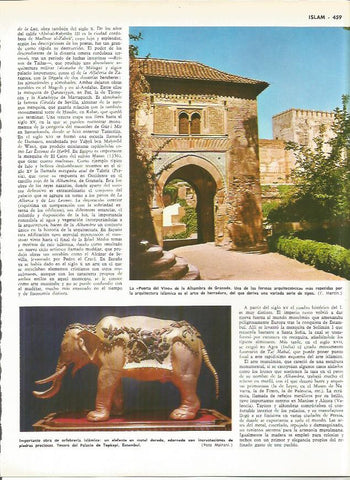 LAMINA MONITOR 0085: LA PUERTA DEL VINO DE LA ALHAMBRA. ELEFANTE DE TOPKAPI TURQUIA