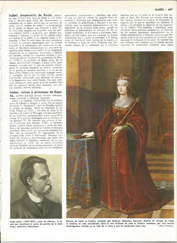 LAMINA MONITOR 0088: ISABEL LA CATOLICA POR MADRAZO. JORGE ISAACS