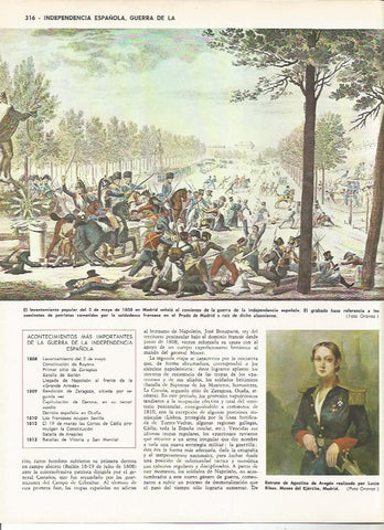 LAMINA MONITOR 0105: AGUSTINA DE ARAGON POR RIBAS. EL LEVANTAMIENTO DEL 2 DE MAYO DE 1808