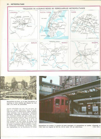 LAMINA MONITOR 0119: PLANOS DEL METRO DE LONDRES NUEVA YORK PARIS MOSCU BERLIN Y MADRID