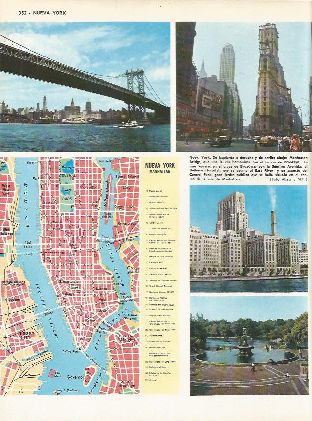 LAMINA MONITOR 0128: VISTAS DE NUEVA YORK Y PLANO DE MANHATTAN