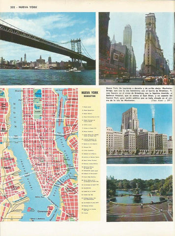 LAMINA MONITOR 0128: VISTAS DE NUEVA YORK Y PLANO DE MANHATTAN