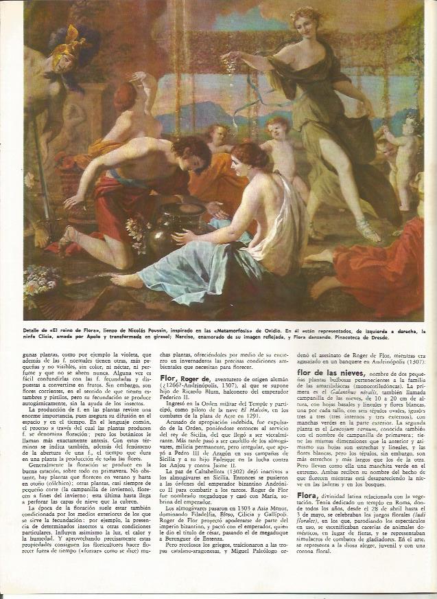 LAMINA MONITOR 0159: DETALLE DE EL REINO DE FLORA POR POUSSIN