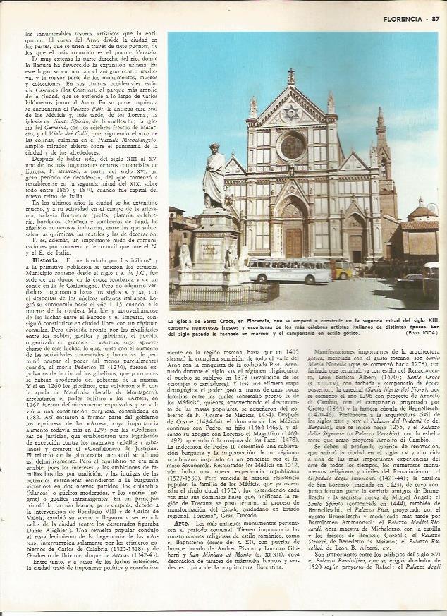 LAMINA MONITOR 0161: IGLESIA DE LA SANTA CROCE EN FLORENCIA