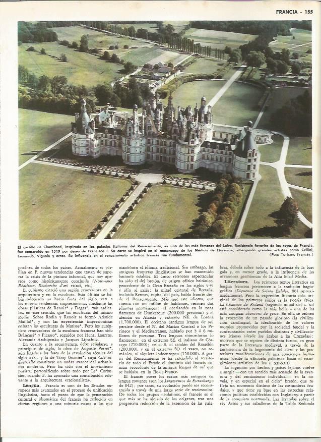 LAMINA MONITOR 0178: CASTILLO DE CHAMBORD EN FRANCIA