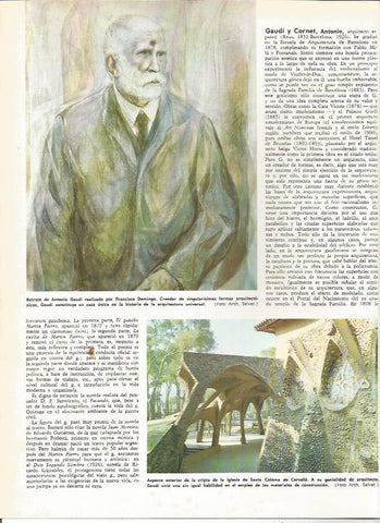 LAMINA MONITOR 0213: RETRATO DE ANTONI GAUDIPOR F. DOMINGO
