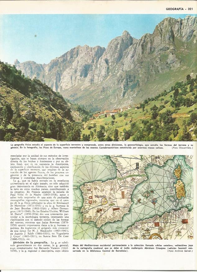 LAMINA MONITOR 0222: CORDILLERA CANTABRICA. MAPA DEL MEDITERRANEO HECHO POR ABRAHAM CRESQUES