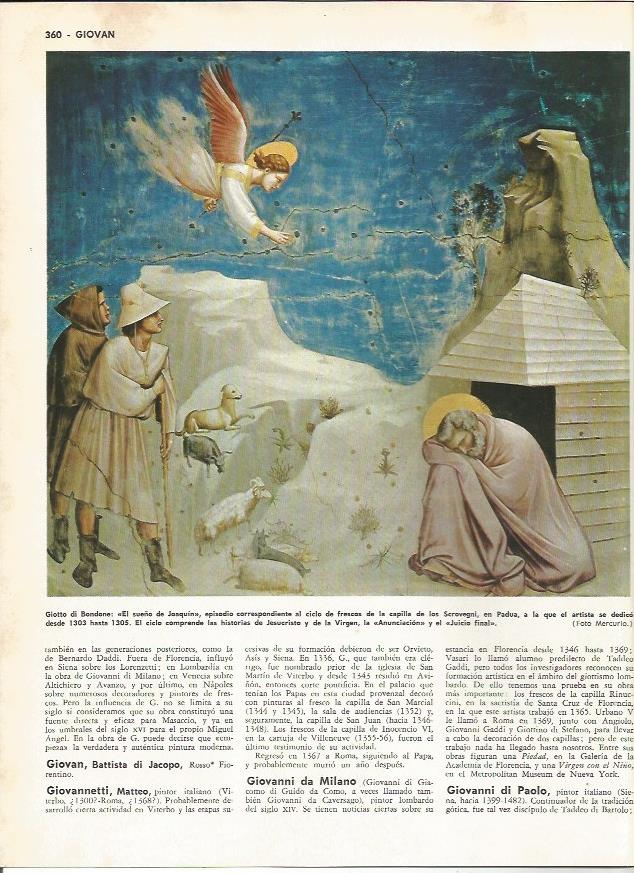 LAMINA MONITOR 0230: EL SUEÑO DE JOAQUIN POR GIOTTO DI BONDONE