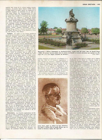 LAMINA MONITOR 0255: MONUMENTO A SHAKESPEARE EN STRARFORD-ON-AVON