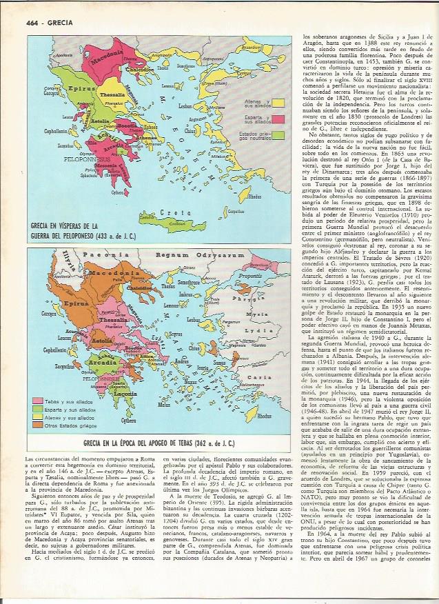 LAMINA MONITOR 0261: MAPAS DE LA ANTIGUA GRECIA