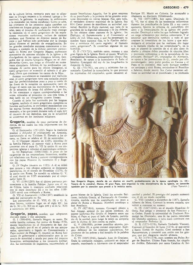 LAMINA MONITOR 0267: SAN GREGORIO MAGNO EN LA CATEDRAL DE MONZA