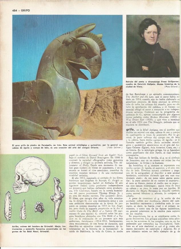 LAMINA MONITOR 0269: GRIFO DE PERSEPOLIS. RETRATO DE FRANZ GRILLPARZER