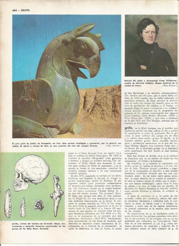 LAMINA MONITOR 0269: GRIFO DE PERSEPOLIS. RETRATO DE FRANZ GRILLPARZER