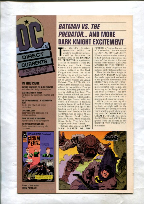 Catalogo de comics DC comic numero 47-december 1991