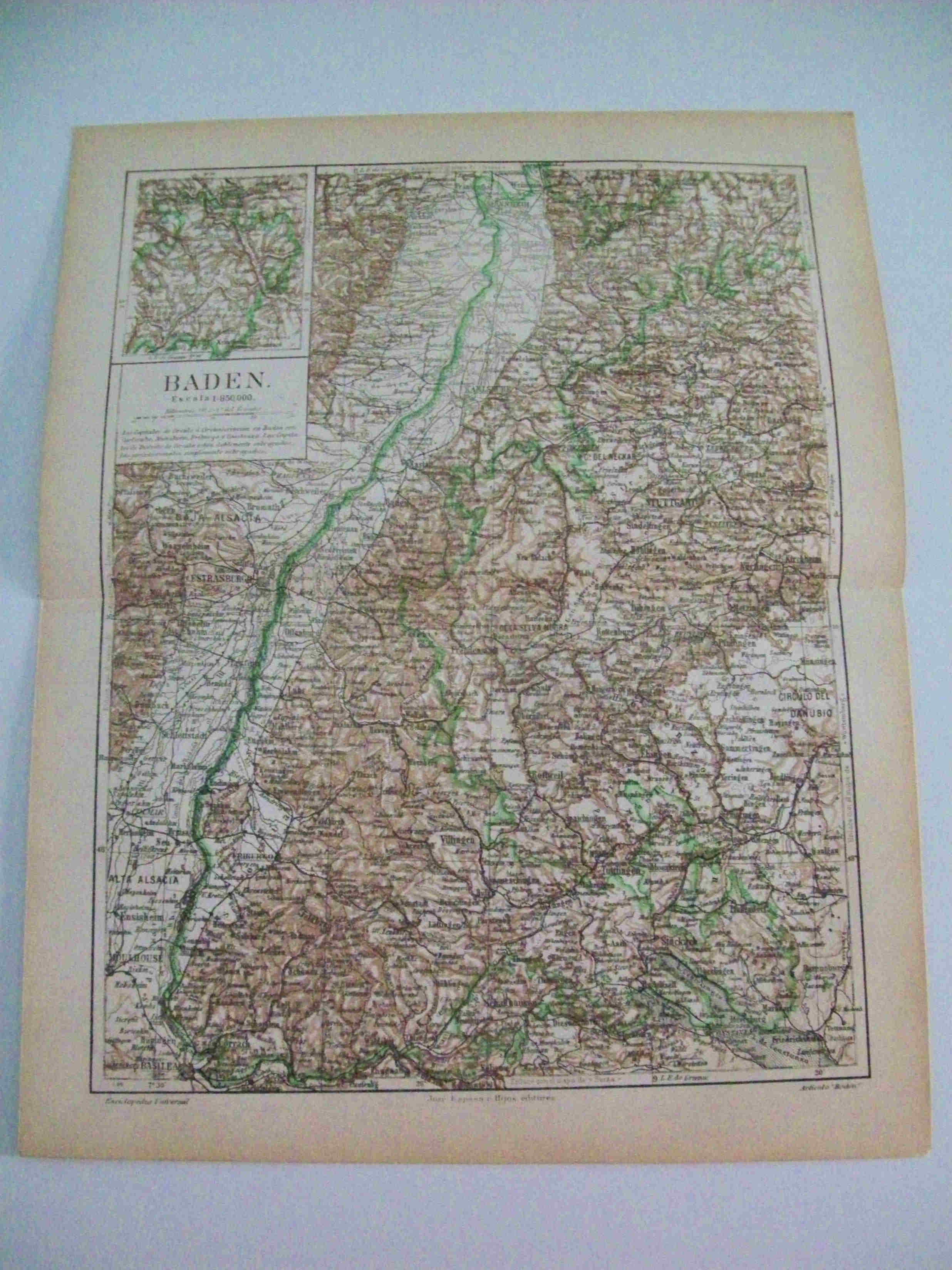 LAMINA ESPASA 9667: Mapa de Baden Austria