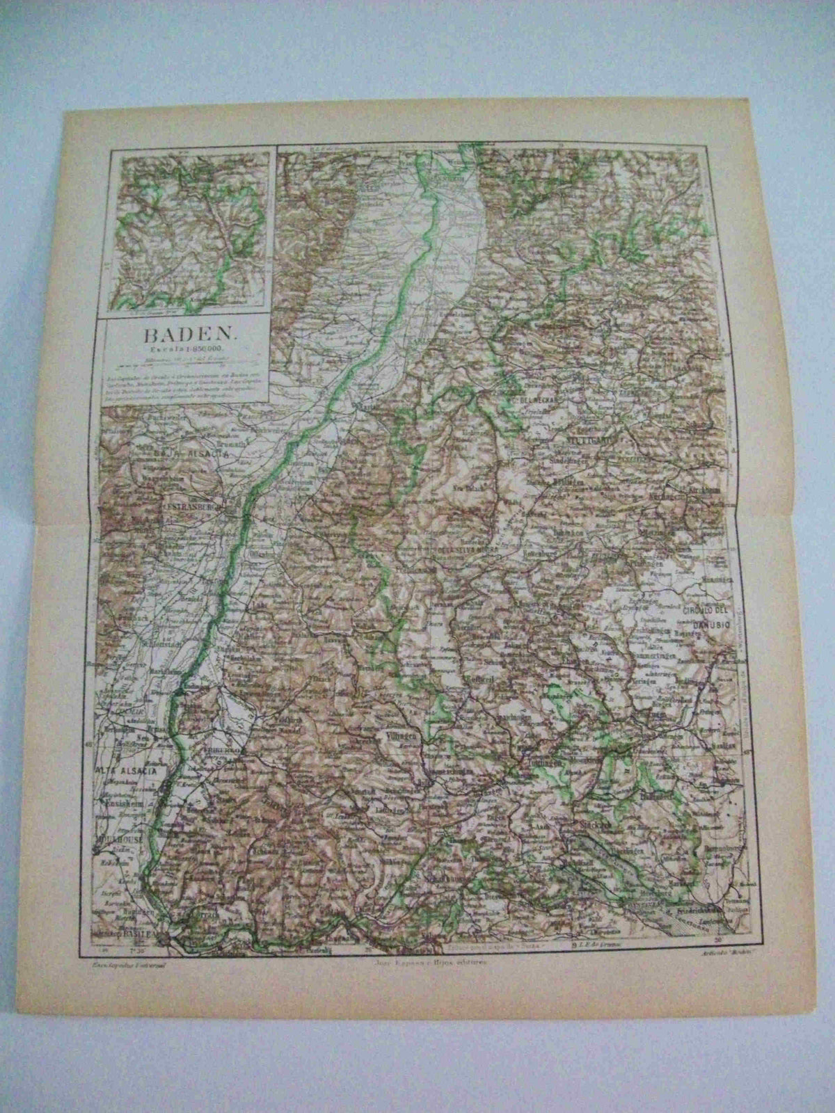 LAMINA ESPASA 9667: Mapa de Baden Austria