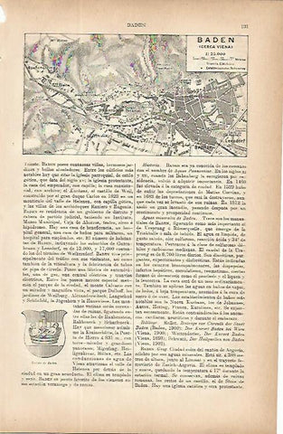 LAMINA ESPASA 9668: Plano de Baden Austria
